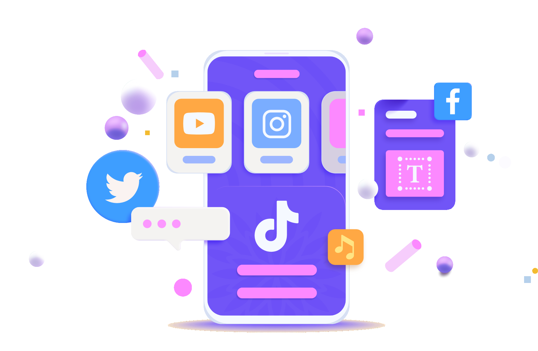 SNSアイコンとスマホのビジュアル